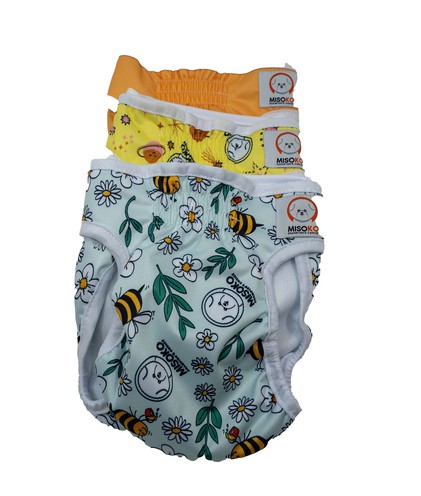 MISOKO&CO Набір багаторазових підгузків для собак-сук, Sweet Dream, розмір S, 3 шт.
