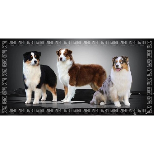 Tauro Pro Line Рушник з мікрофібри високопоглинальний з австралійськими вівчарками, 80 x 160 см