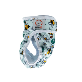 MISOKO&CO підгузки багаторазові для собак-сук, з бджолами, світло-блакитні, розмір XL, 1 шт.