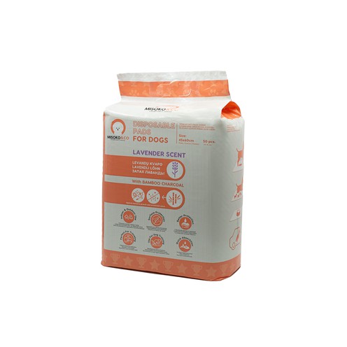 Misoko&Co Одноразові пелюшки для собак з вугіллям та ароматом лаванди, 45*60 см, 50 шт