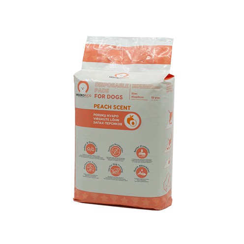 Misoko&Co Одноразові пелюшки для собак з ароматом персика (цуценята та кісточки), 45*60 см, 10 шт