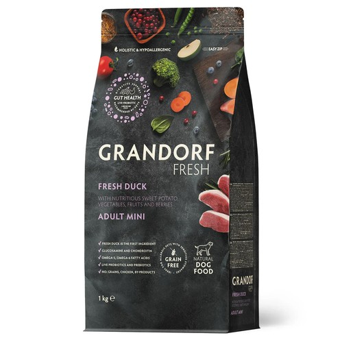 Grandorf FRESH DUCK & SWEET POTATO ADULT DOG MINI - Сухий корм для дорослих собак малих порід з качкою та бататом, 1 кг