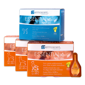 Dermoscent Essential 6 spot-on краплі для догляду за шкірою та шерстю собак великих порід, 4х2,4 мл