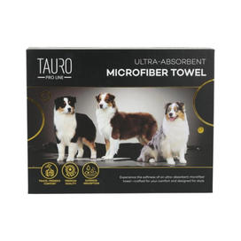 Tauro Pro Line Рушник з мікрофібри високопоглинальний з австралійськими вівчарками, 80 x 160 см