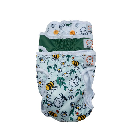 MISOKO&CO Набір багаторазових підгузків для собак-сук, "Луг", розмір М, 3 шт.