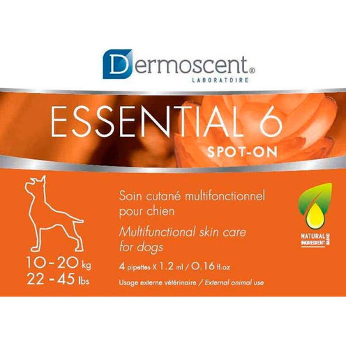 Dermoscent Essential 6 spot-on краплі для шкірою та шерстю у собак середніх порід, 4х1,2 мл