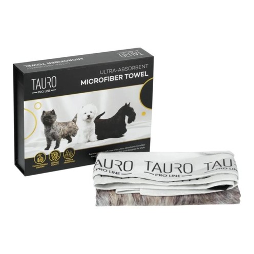 Tauro Pro Line Рушник з мікрофібри високопоглинальний з тер'єрами, 80 x 160 см