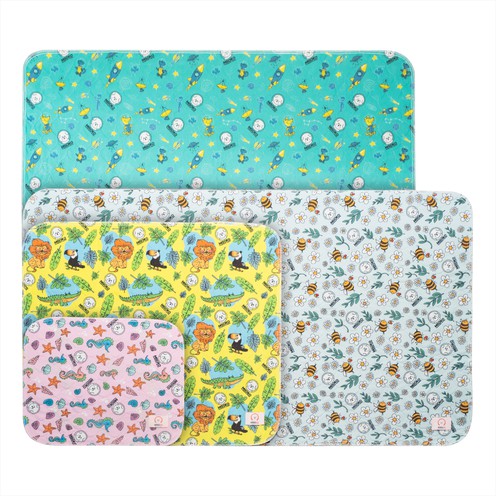 Багаторазова пелюшка для собак Misoko&Co принт ракети, м'ятна, 1 шт