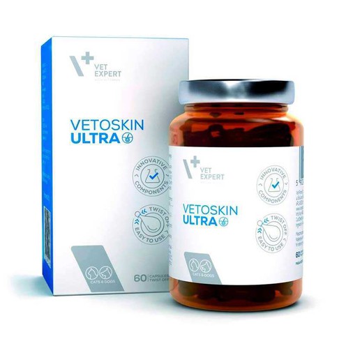 VetExpert (ВетЕксперт) VetoSkin Ultra — харчова добавка для відновлення шкіри та шерсті у котів і собак