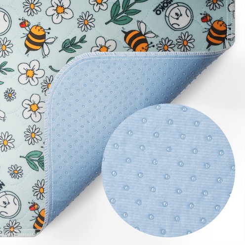 Misoko&Co Багаторазова пелюшка для тварин з бджолами, блакитна